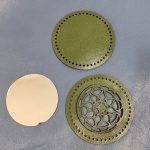 پک نیمه‌آماده آینه چرمی طرح اسلیمی | کد P-R-1008